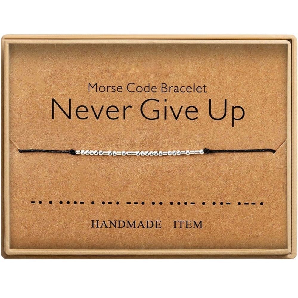 Morse Code Never Give Up Bracelet